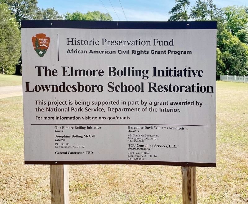 History of the Lowndesboro School Marker. Click for full size. History of the Lowndesboro School Marker image. Click for full size.