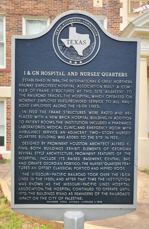 I & GN Hospital and Nurses' Quarters Marker image. Click for full size.
