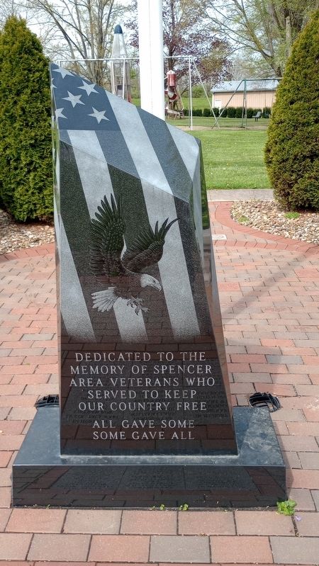 Spencer Veterans Memorial Marker. Click for full size. Spencer Veterans Memorial Marker image. Click for full size.