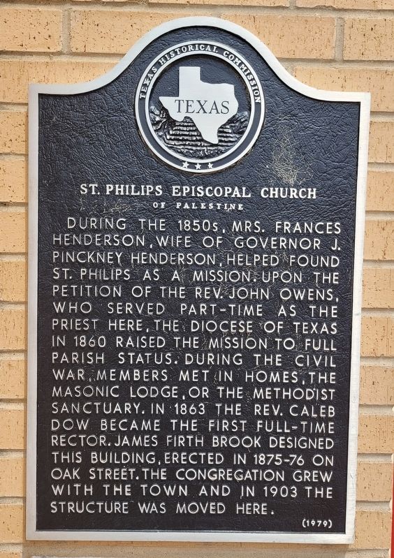 St. Philips Episcopal Church of Palestine Marker. Click for full size. St. Philips Episcopal Church of Palestine Marker image. Click for full size.
