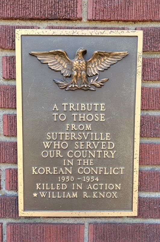 Sutersville Veterans Memorial. Click for full size. Sutersville Veterans Memorial image. Click for full size.