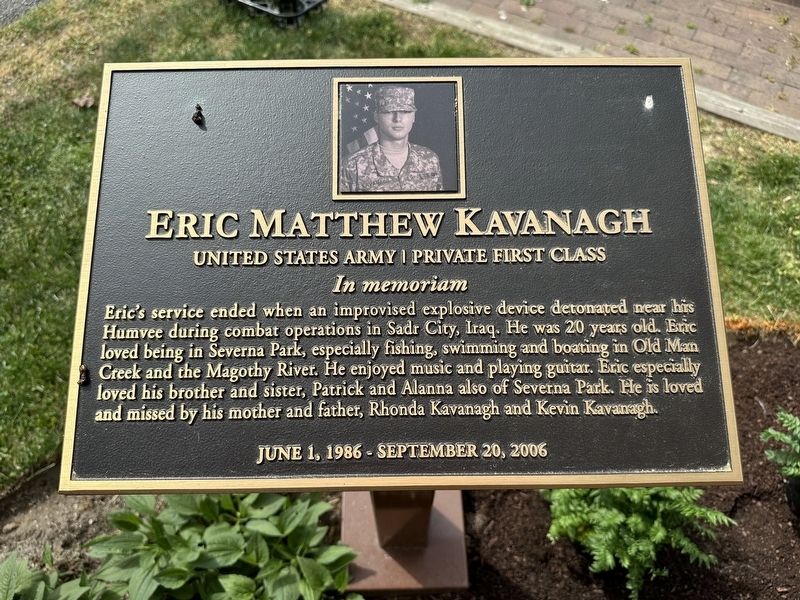 Gold Star Family Memorial - Eric Matthew Kavanagh image. Click for full size.