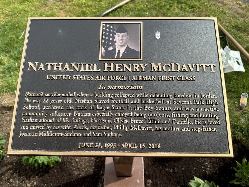 Gold Star Family Memorial - Nathaniel Henry McDavitt image. Click for full size.