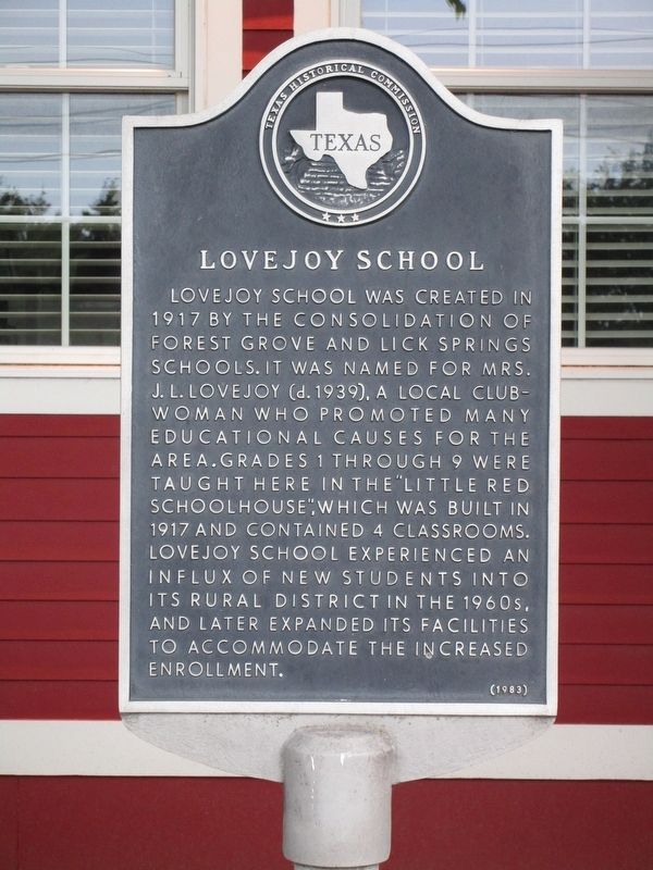 Lovejoy School Marker image. Click for full size.