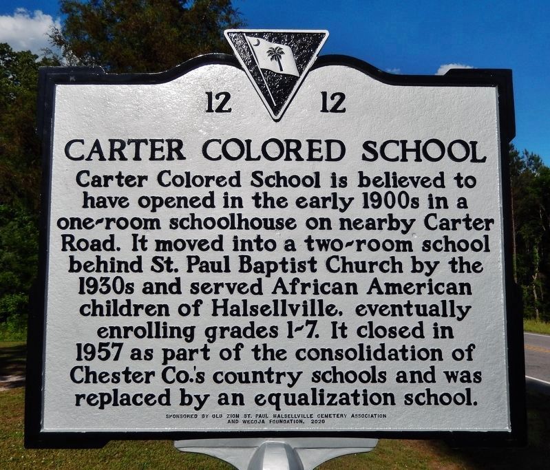 Carter Colored School<br>(<i>west side of marker</i>). Click for full size. Carter Colored School<br>(<i>west side of marker</i>) image. Click for full size.