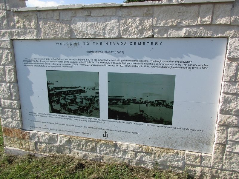 Nevada Cemetery informational sign image. Click for full size.
