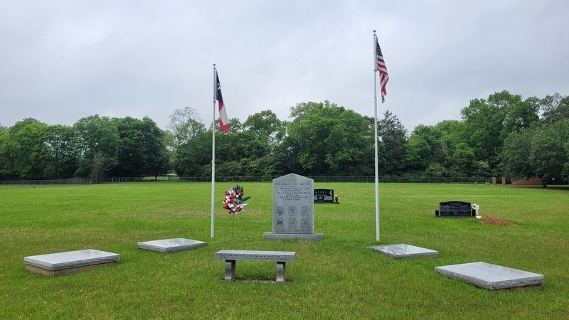 The view of the Lest We Forget Marker in the cemetery image. Click for full size.