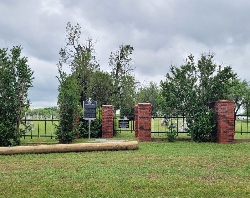 The view of the Upper Greens Creek Cemetery and Marker from the street image. Click for full size.