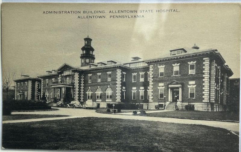 Postcard depicting ASH administration building image. Click for full size.