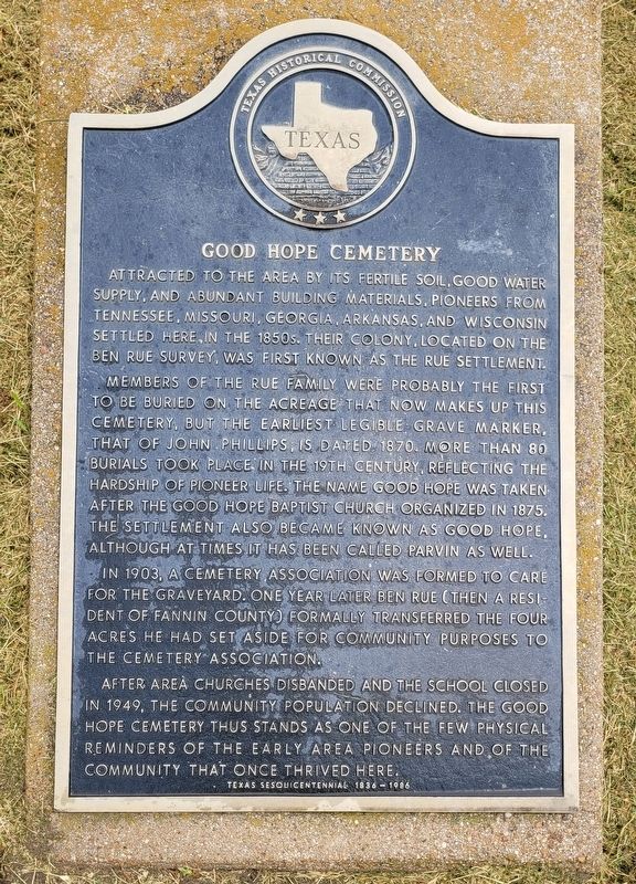 Good Hope Cemetery Marker image. Click for full size.