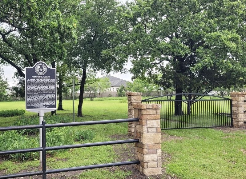 The front entrance to the Harrington, Cassady and Clark Cemeteries and Marker image. Click for full size.