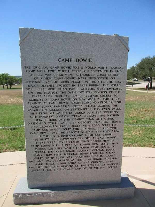 Camp Bowie Marker image. Click for full size.
