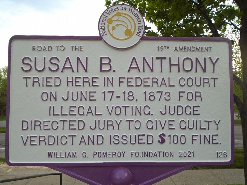 Susan B. Anthony Marker image. Click for full size.