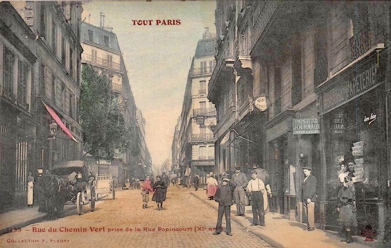 Rue du Chemin Vert taken from Rue Popincourt image. Click for full size.