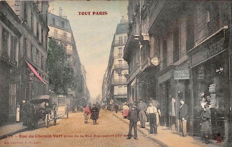 Rue du Chemin Vert taken from Rue Popincourt. Click for full size. Rue du Chemin Vert taken from Rue Popincourt image. Click for full size.