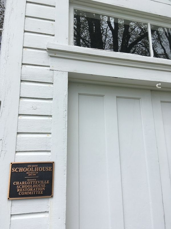 Charlotteville Schoolhouse Marker image. Click for full size.