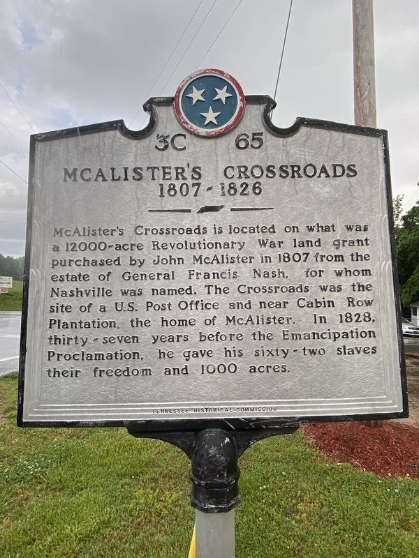 McAlister's Crossroads Marker image. Click for full size.