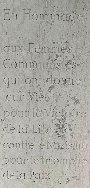 Communist Women’s Memorial Marker. Click for full size. Communist Women’s Memorial Marker image. Click for full size.