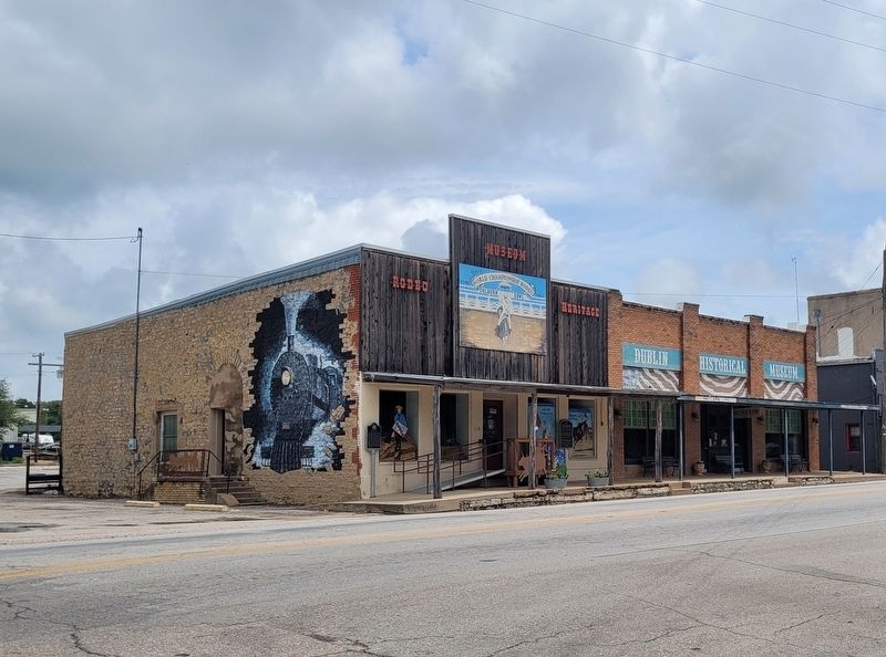 The view of the Dublin Rodeo Museum and Marker from across the street image. Click for full size.