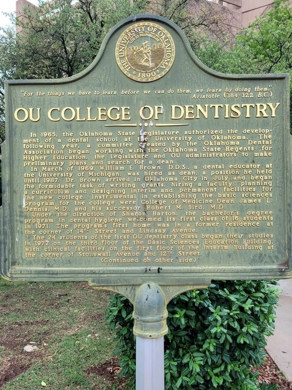 OU College of Dentistry Marker image. Click for full size.