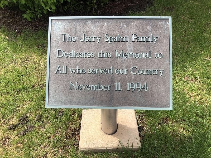 Jerry Spahn Family dedication plaque. Click for full size. Jerry Spahn Family dedication plaque image. Click for full size.