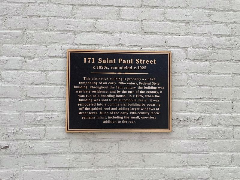 171 Saint Paul Street Marker. Click for full size. 171 Saint Paul Street Marker image. Click for full size.