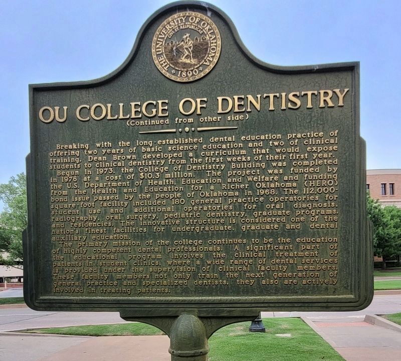OU College of Dentistry Marker Reverse image. Click for full size.
