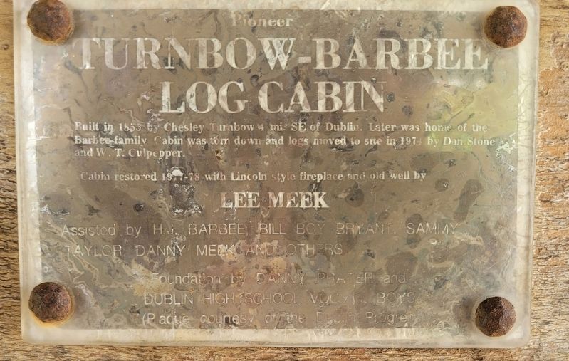 Pioneer Turnbow-Barbee Log Cabin Marker image. Click for full size.