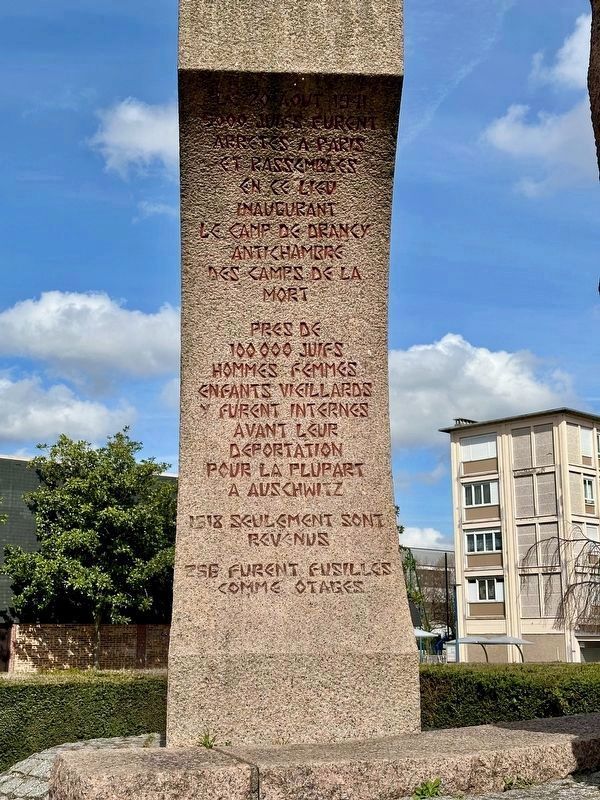 Deportation Monument - left stele image. Click for full size.