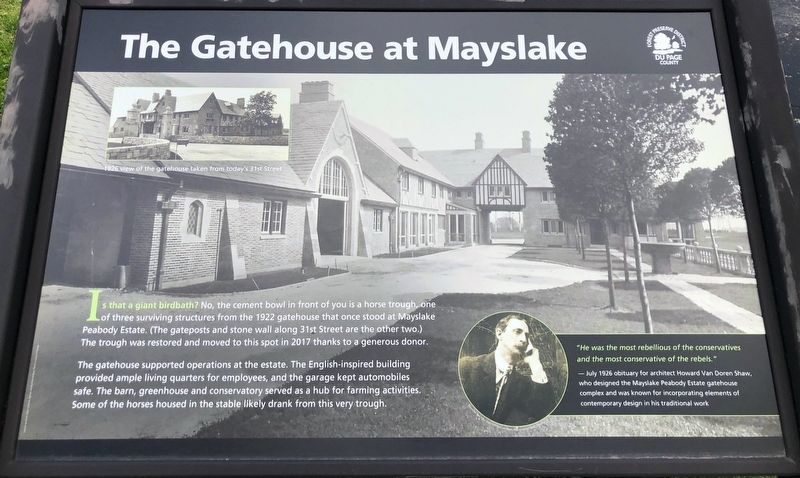 The Gatehouse at Mayslake Marker image. Click for full size.
