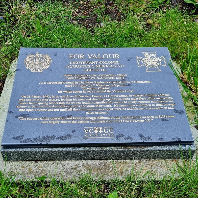 Lieutenant Colonel Augustus C Newman VC OBE TD DL Marker image. Click for full size.