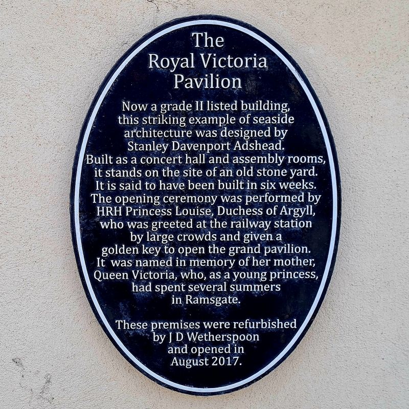 The Royal Victoria Pavilion Marker image. Click for full size.
