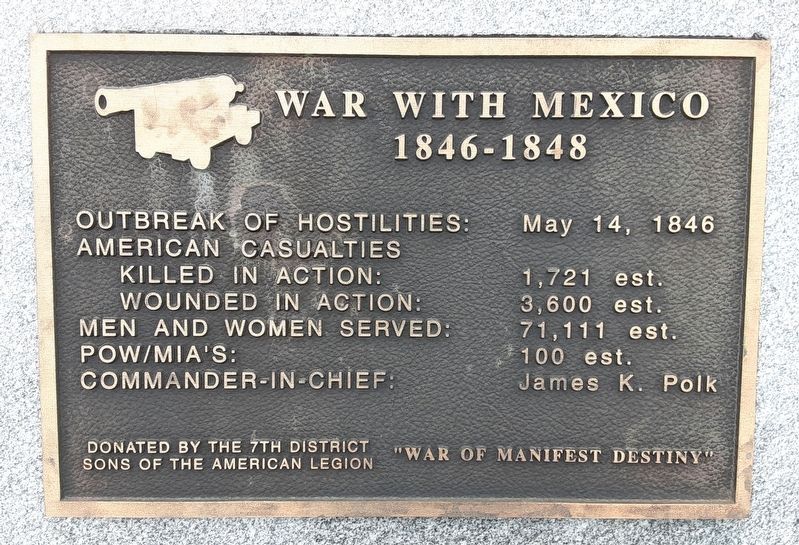 Trail of Remembrance War with Mexico Marker. Click for full size. Trail of Remembrance War with Mexico Marker image. Click for full size.