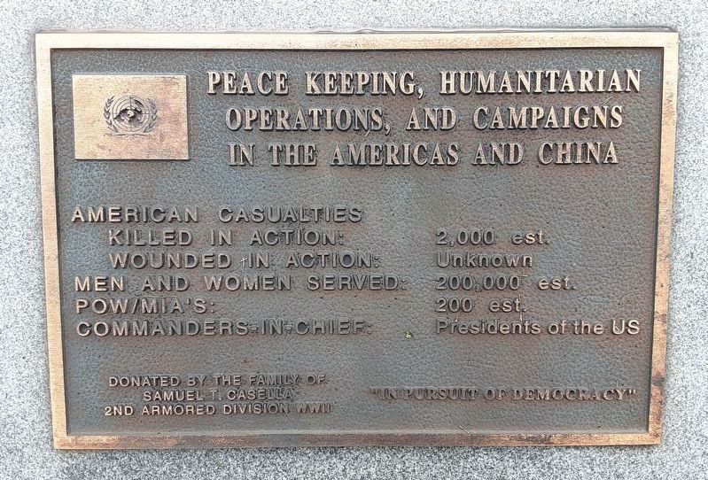 Trail of Remembrance Peace Keeping, Humanitarian Operations, and Campaigns Marker. Click for full size. Trail of Remembrance Peace Keeping, Humanitarian Operations, and Campaigns Marker image. Click for full size.