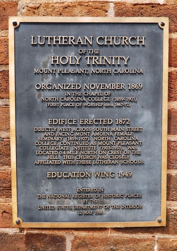 Lutheran Church of the Holy Trinity Marker image. Click for full size.