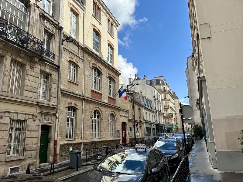 École Rue de Sassure Deported Jewish Students Memorial - wider view. Click for full size. École Rue de Sassure Deported Jewish Students Memorial - wider view image. Click for full size.