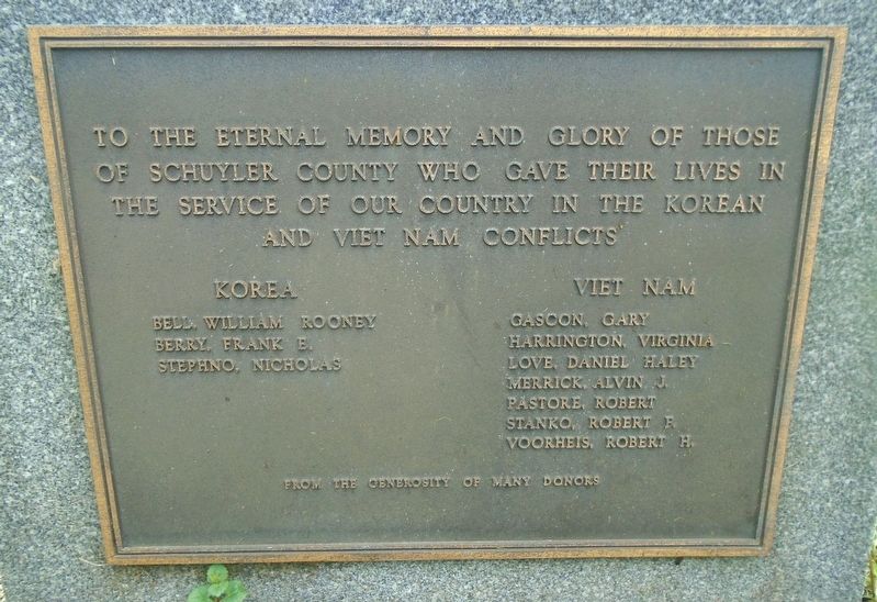 Korean and Viet Nam Conflicts Memorial Marker. Click for full size. Korean and Viet Nam Conflicts Memorial Marker image. Click for full size.