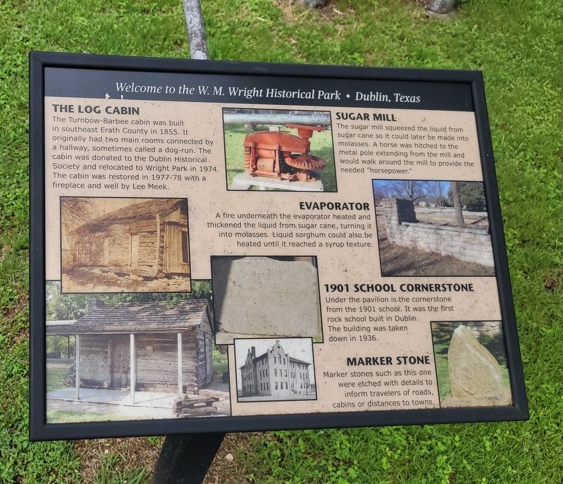 Welcome to the W.M. Wright Historical Park Marker image. Click for full size.