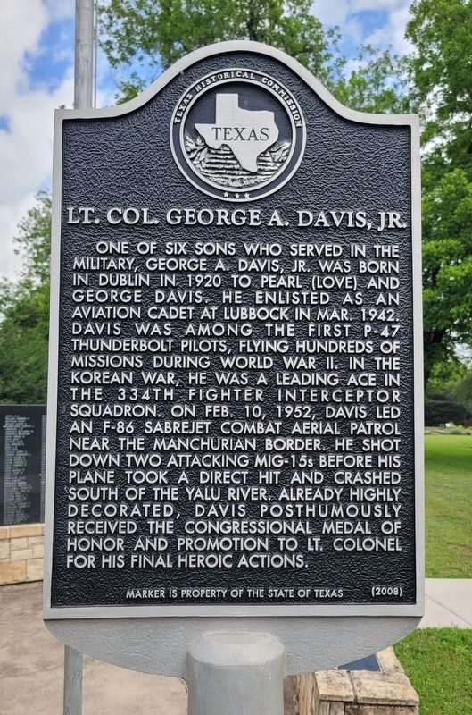 Lt. Col. George A. Davis, Jr. Marker image. Click for full size.