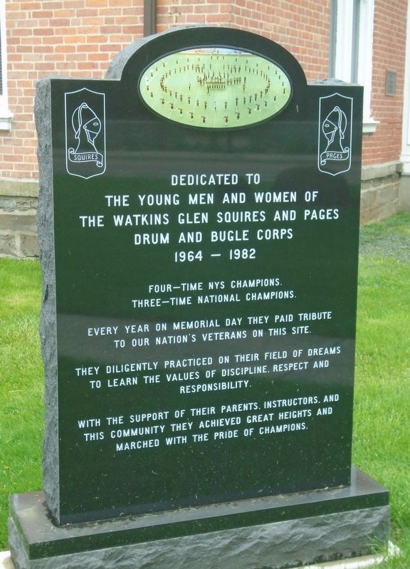 Squires and Pages Drum and Bugle Corps Marker. Click for full size. Squires and Pages Drum and Bugle Corps Marker image. Click for full size.