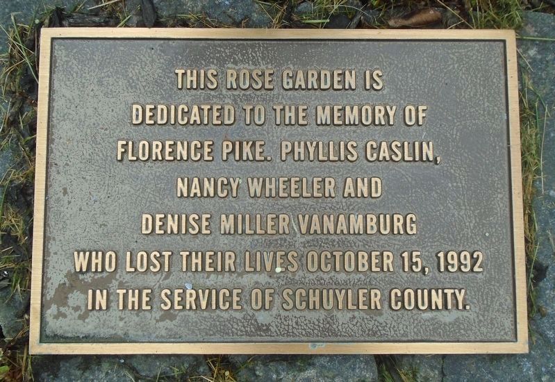 Schuyler County Courthouse Memorial Rose Garden Marker image. Click for full size.