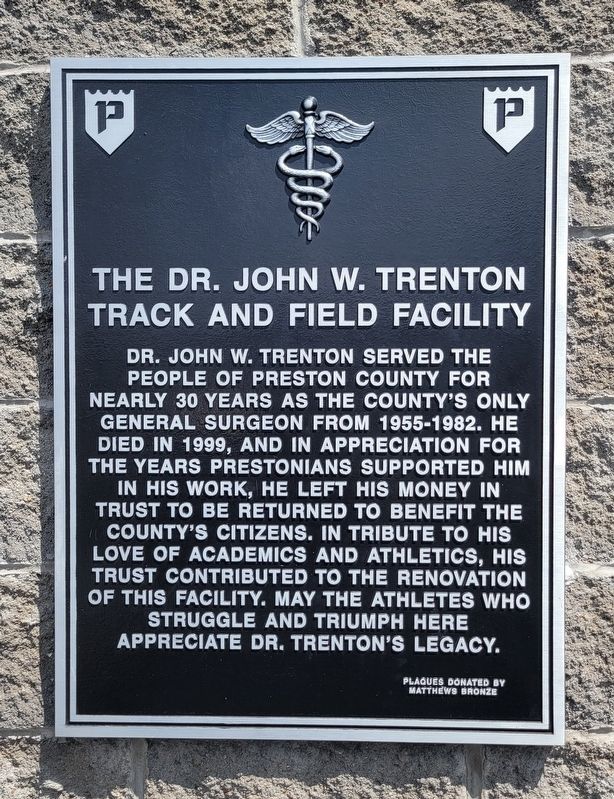 The Dr. John W. Trenton Track and Field Facility Marker image. Click for full size.