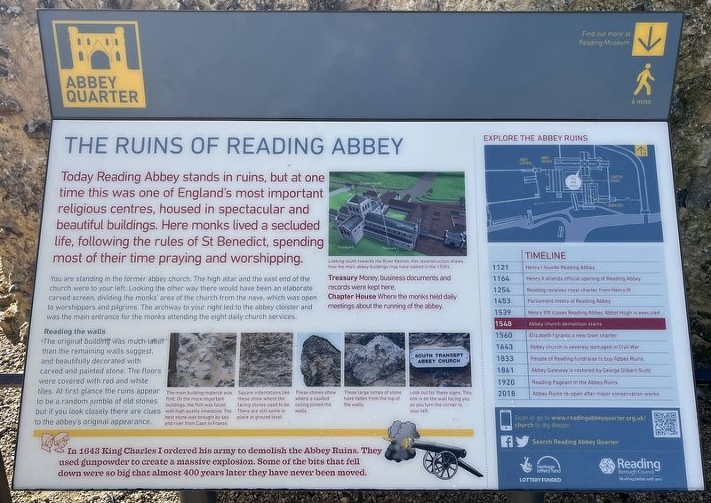 The Ruins of Reading Abbey Marker image. Click for full size.