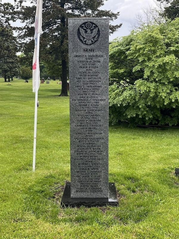 Veterans Memorial: Army (third from right). Click for full size. Veterans Memorial: Army (third from right) image. Click for full size.