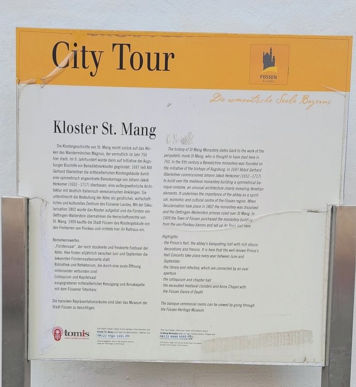 Kloster St. Mang / St Mang Monastery Marker image. Click for full size.