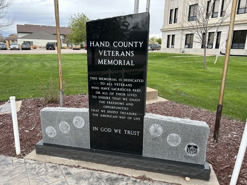 Hand County Veterans Memorial Marker image. Click for full size.