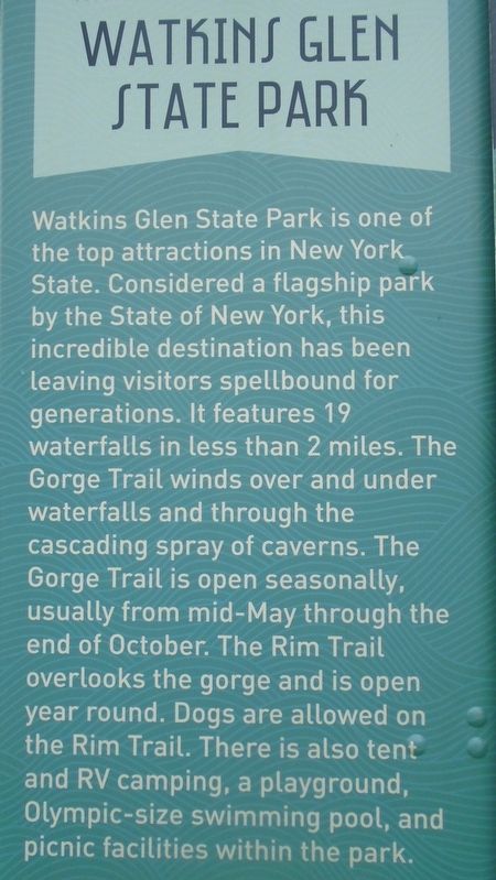 Watkins Glen State Park Marker. Click for full size. Watkins Glen State Park Marker image. Click for full size.