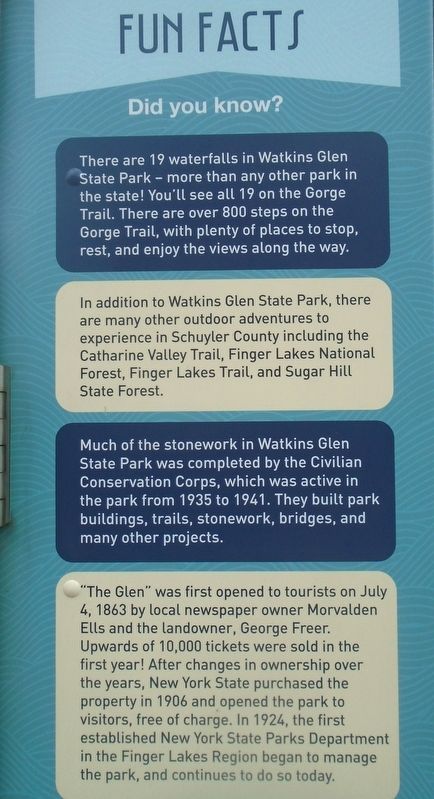 Watkins Glen State Park Marker. Click for full size. Watkins Glen State Park Marker image. Click for full size.