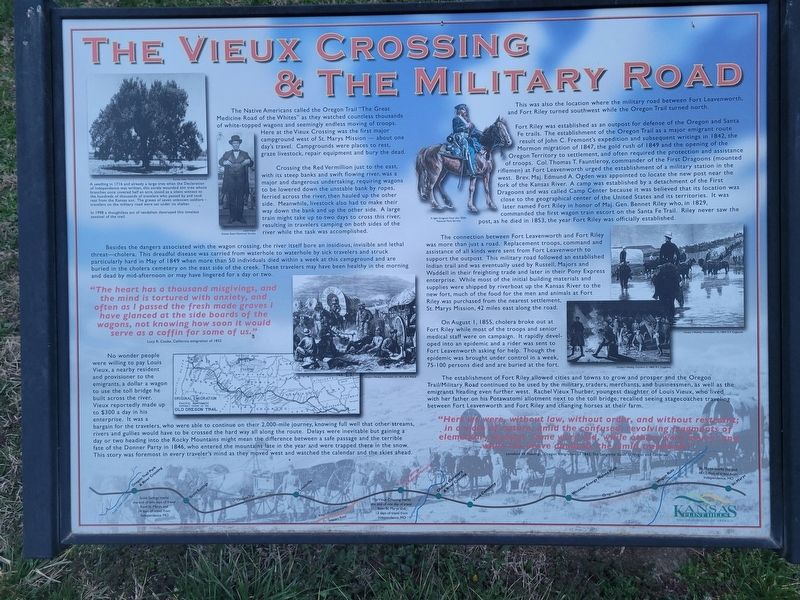 The Vieux Crossing & The Military Road Marker image. Click for full size.