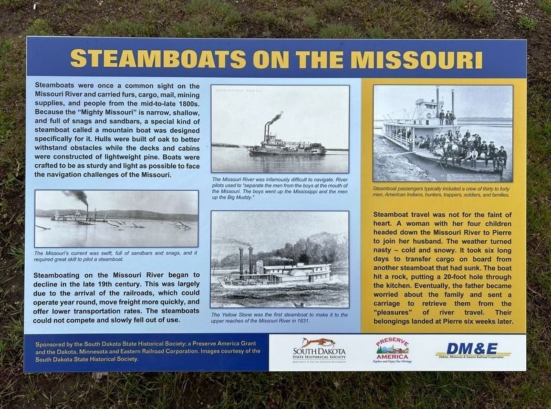 Steamboats on the Missouri Marker image. Click for full size.